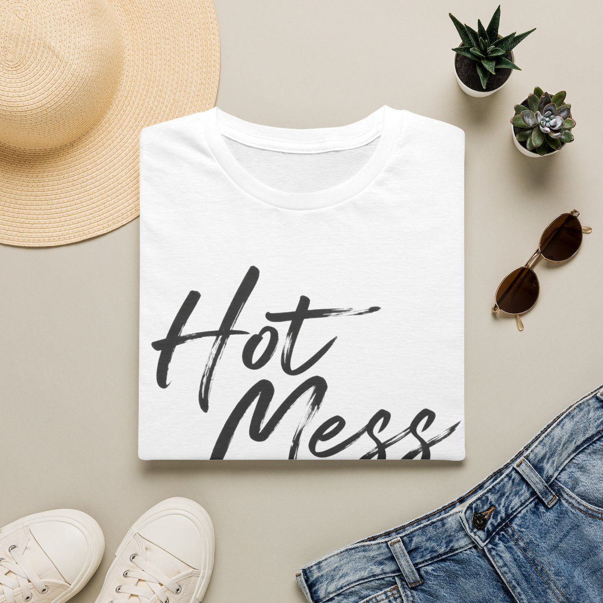 Hot Mess T-Shirt | Script Typography Graphic Tee | Alix Earle & Ashtin Earle Merch | Earl Meets World Merch