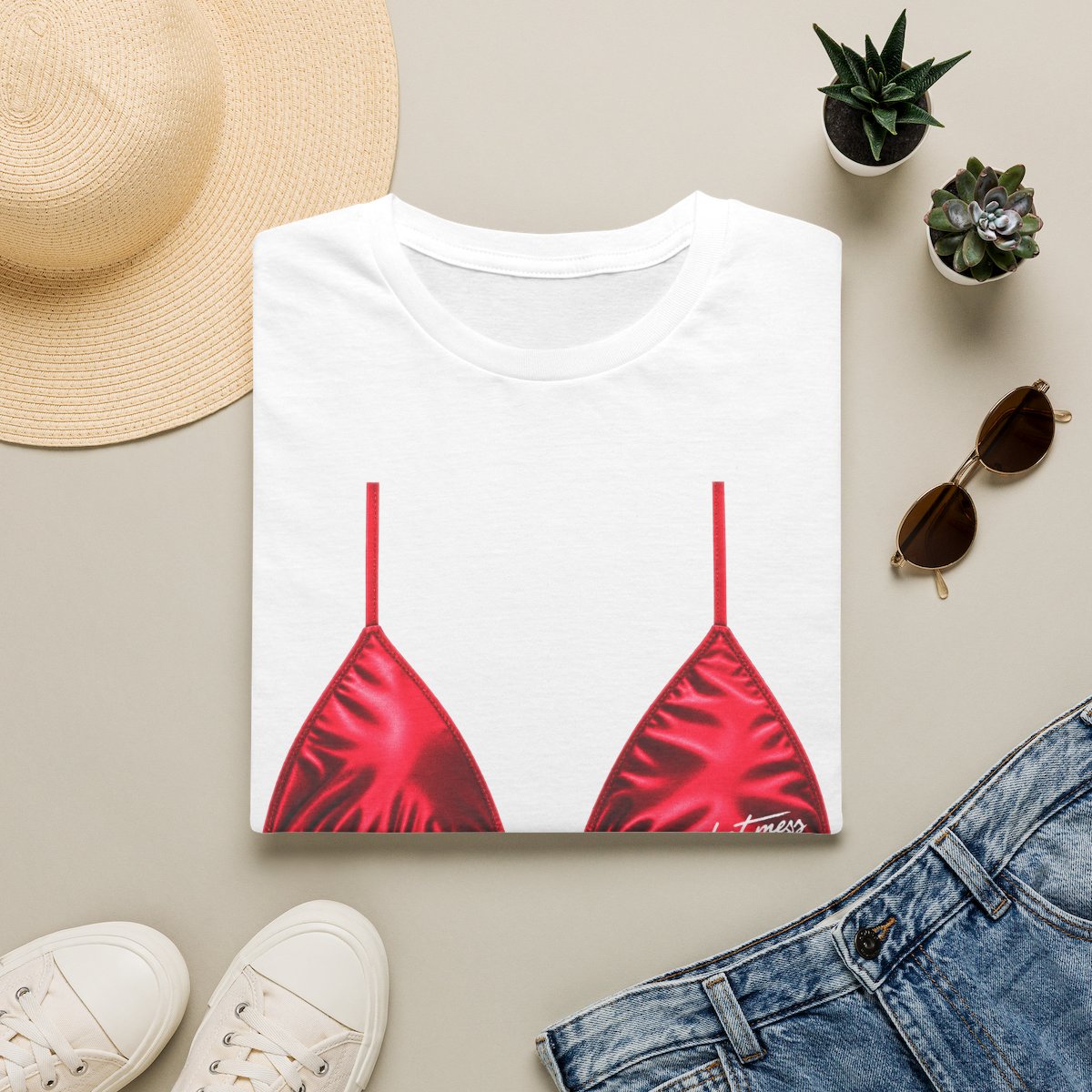 Red Bikini Top T-Shirt | Summer Beach Graphic Tee | Alix Earle & Ashtin Earle Merch | Earl Meets World Merch