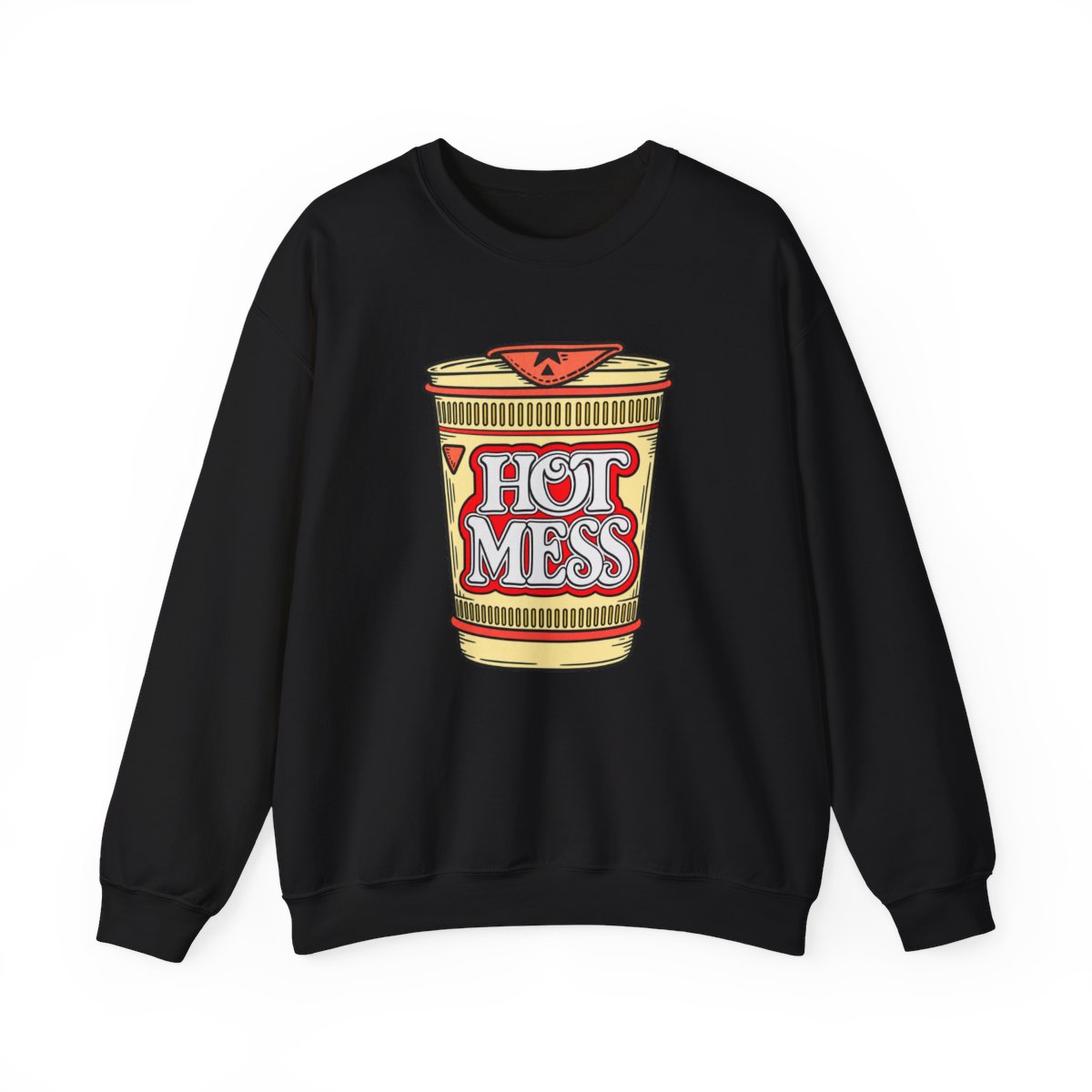 Hot Mess Ramen Cup Sweatshirt | Retro Instant Noodle Graphic | Alix Earle & Ashtin Earle Merch | Earl Meets World Merch - alternate angle 2, merchandise