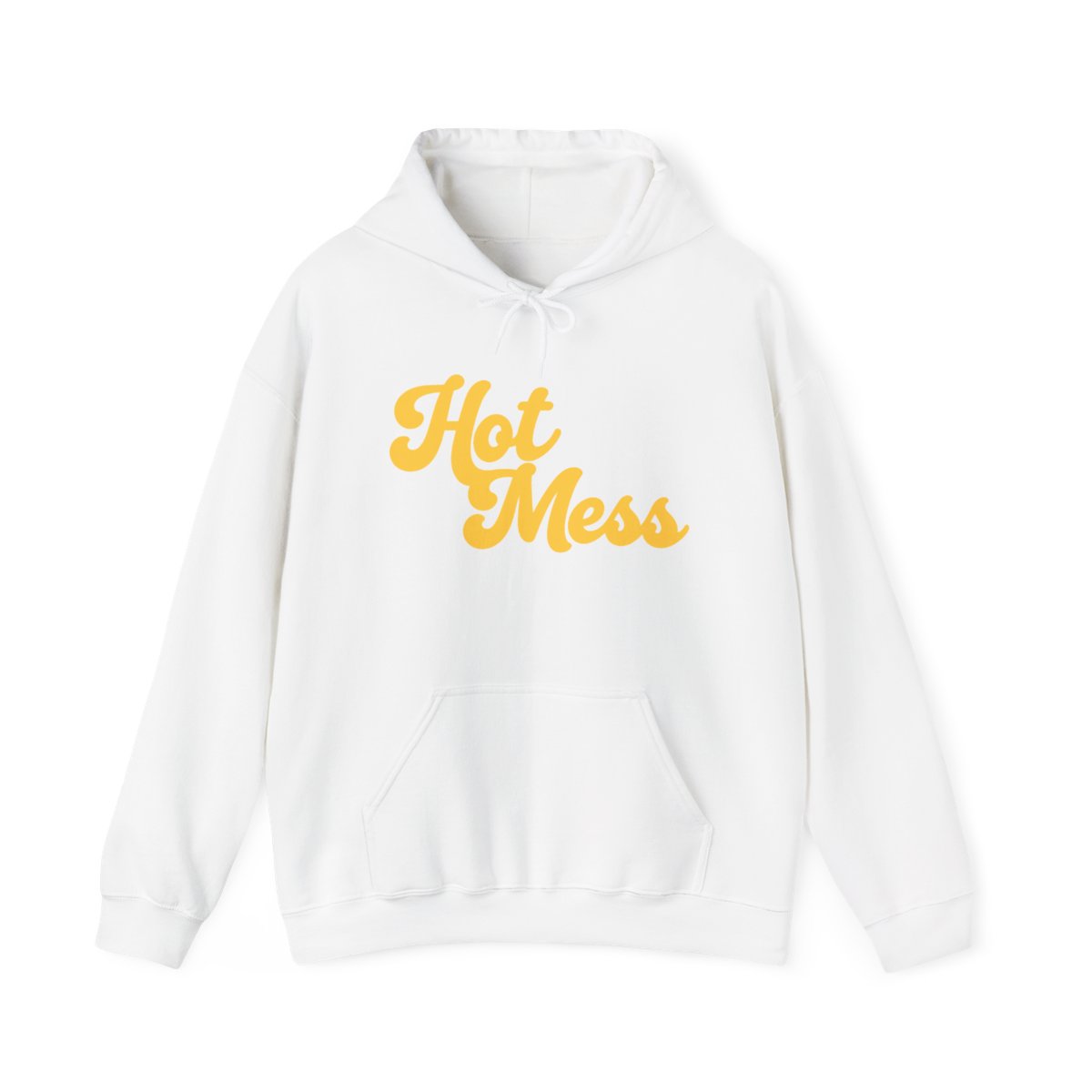 Hot Mess hoodie | Retro Script Yellow Text Hooded Sweatshirt | Alix Earle & Ashtin Earle Merch | Earl Meets World Merch