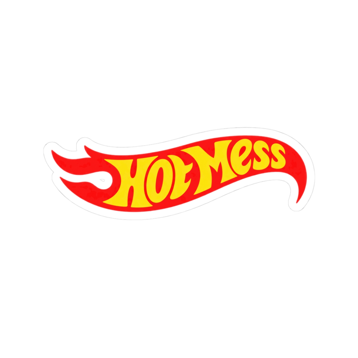 Hot Mess flame logo Sticker | Kiss-cut vinyl decal, retro typography | Alix Earle & Ashtin Earle Merch | Earl Meets World Merch