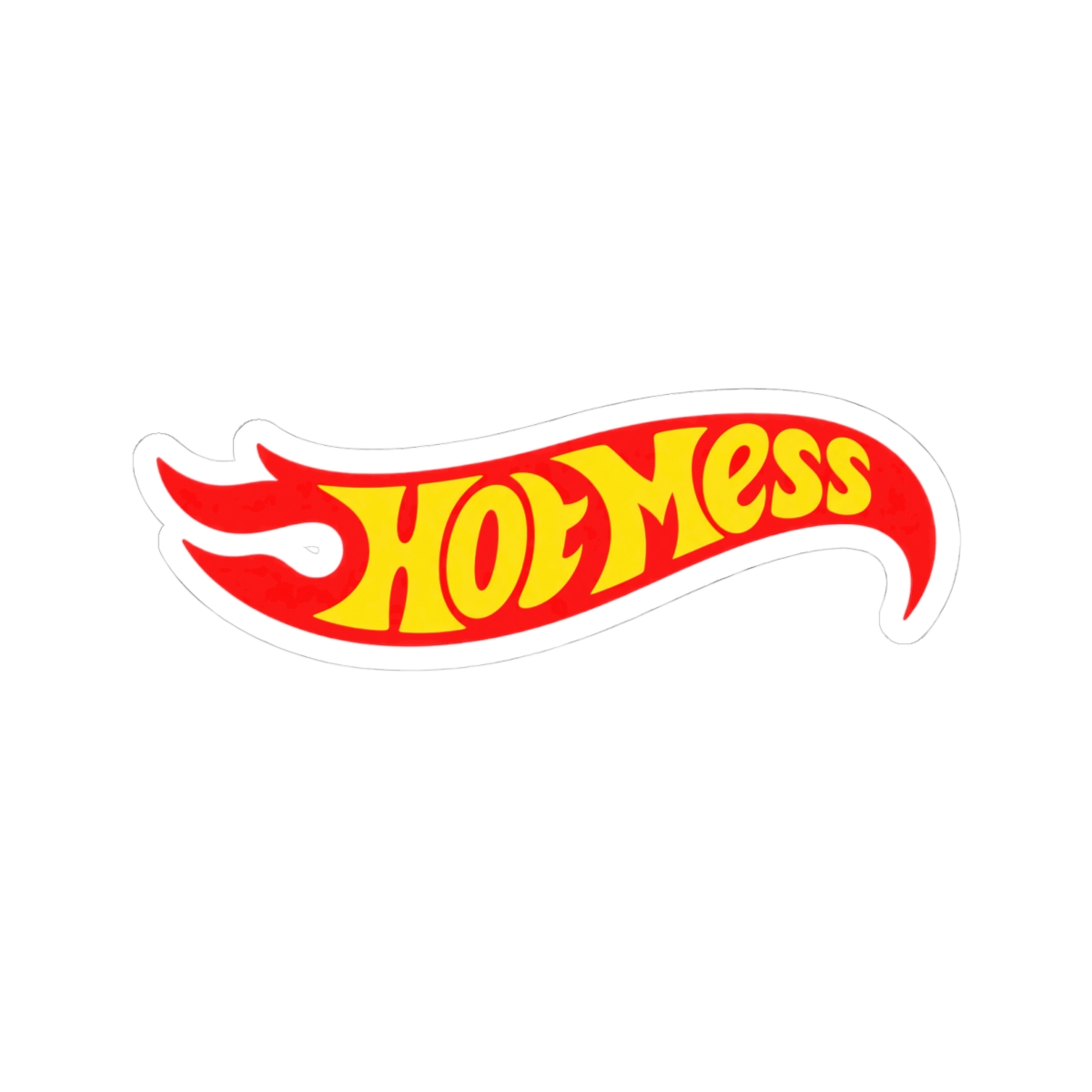 Hot Mess flame logo Sticker | Kiss-cut vinyl decal, retro typography | Alix Earle & Ashtin Earle Merch | Earl Meets World Merch