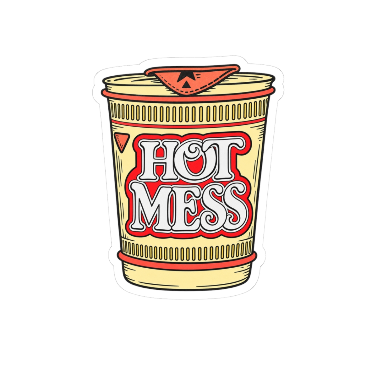 Hot Mess Noodle Cup Sticker | Kiss-Cut Vinyl Sticker | Alix Earle & Ashtin Earle Merch | Earl Meets World Merch